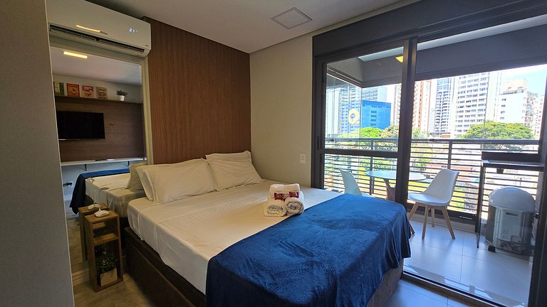 Studio Broklin a 2 min do Metro / Cama Queen