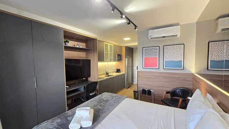 Studio Completíssimo em Moema/Piscina/Academia